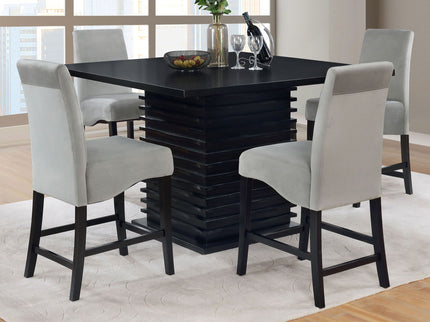 Shandra - 5 Piece Set With Counter Height Table And Stools - Black