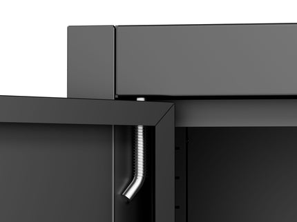 Heavy Duty Storage Cabinet With Lock, 2 Door File Cabinet With 2 Adjustable Shelves - Black