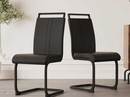 Modern Dining Chairs With High Back Upholstered Design Metal Legs