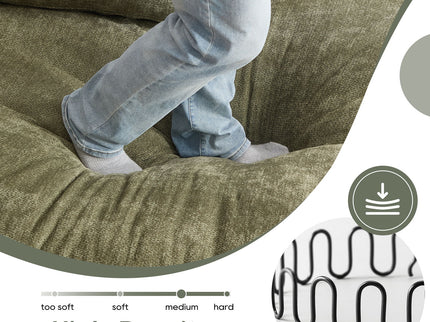 Modern Minimalist Modular Sectional Sofa With Deep Seats And Right Facing Chaise