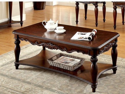 3 Piece Coffee Table With Open Shelf - Cherry