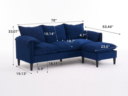 Convertible Combination Sofa With Footstools With Storage