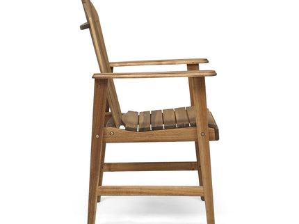 Outdoor Weather Resistant Acacia Wood Adirondack Dining Chairs (Set of 2)
