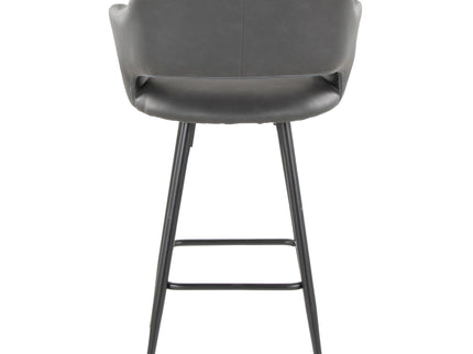 Margarite - Contemporary Fixed Height Counter Stool With Square Footrest (Set of 2)