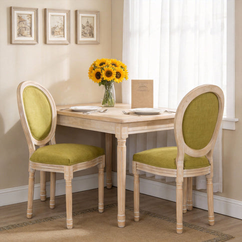 Upholstered With Round Back Dining Chairs (Set of 2)
