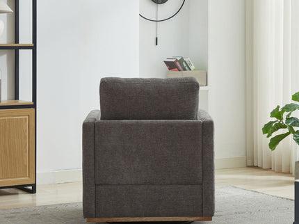 Modern Square Upholstered Swivel Accent Chair With Metal Base