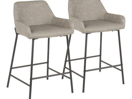 Daniella - Industrial Fixed Height Counter Stool (Set of 2)