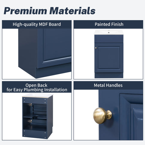 Bathroom Vanity With Sink, Cabinet With Adjustable Shelf