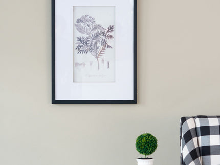 Botanical Wall Art Prints, Home Decor For Living Room Dining Room, Bedroom, Hallway (Set of 4) - White / Black