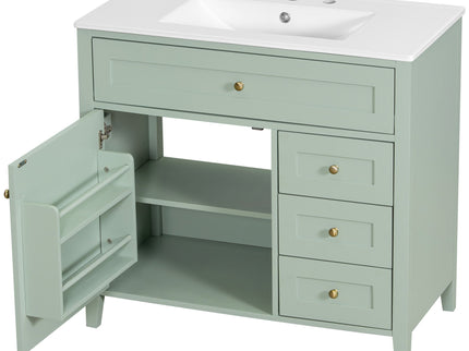 Bathroom Vanity With Sink, Cabinet With 3 Drawers And Adjustable Shelf