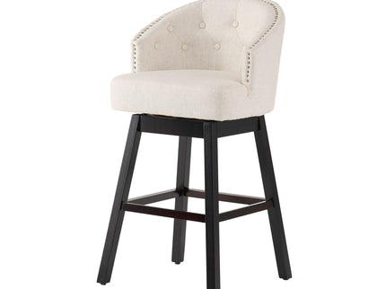 360 Degree Swivel Bar Stool With Stunning Nailhead Trim (Set of 2)