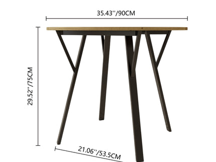 Round Dining Table, For 2 - 4 People - Rustic Brown
