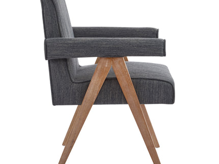 Contemporary Poppy Fabric Dining Armchair With Rubberwood Legs
