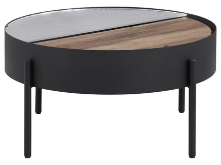 Rafael - 2 Piece Coffee Table Set With Sliding Storage - Tan / Black