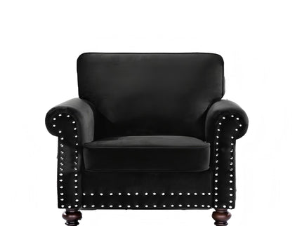 Upholstered Accent Armchair With Turned Legs For Living Room