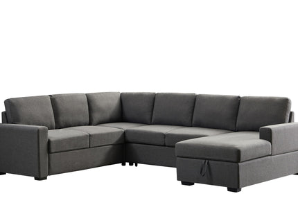 Ketterman - 4 Piece Upholstered Sectional - Dark Gray