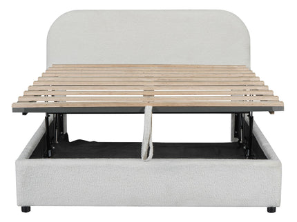 Upholstered Platform Bed With Hydraulic Storage System