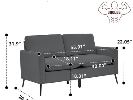 Upholstered Loveseat, For Living Room