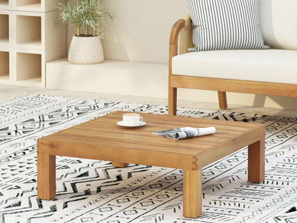 Mythical - Square Outdoor Coffee Table With Frame And Slat Top - Teak