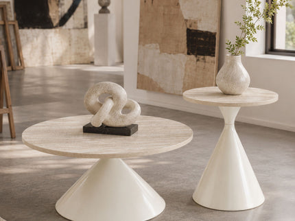 2 Piece Coffee Round Table Set