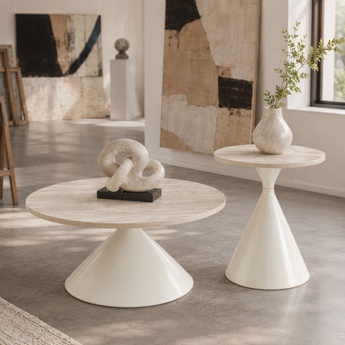 2 Piece Coffee Round Table Set