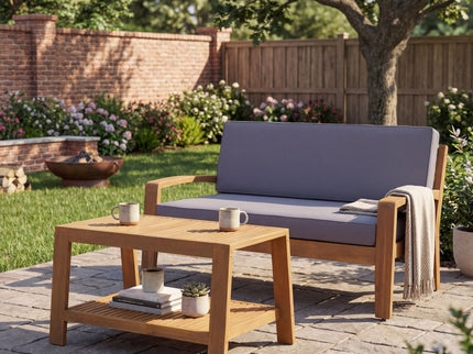 2 Piece Outdoor Conversation Set (Loveseat & Coffee Table With Water-Resistant Cushions)