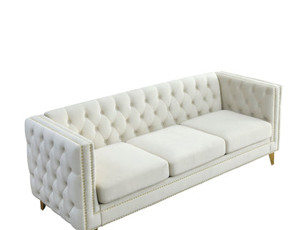 Modern Sofa With Button Tufting, Upholstered Couch For Living Room