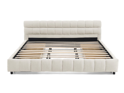 Modern Platform Bed Frame With Thick Fabric