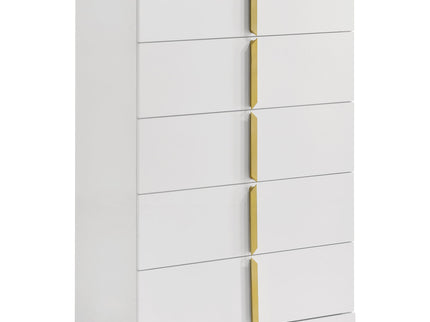 Lauryn - 5 Drawer Bedroom Chest - Gloss White