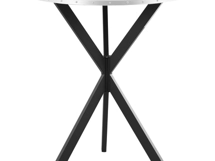 Fitz - Round Bistro Bar Table With X Base - Silver