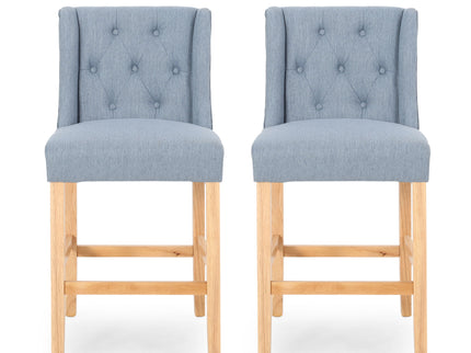 Vienna - Contemporary Fabric Tufted & Wingback Counter Stools (Set of 2)