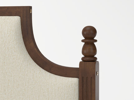 Farmhouse Platform Bed Frame & Tall Upholstered Headboard