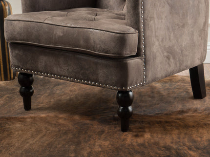 Vitality - Club Chair With Button Tufted Diamond Stitching And Turned Legs