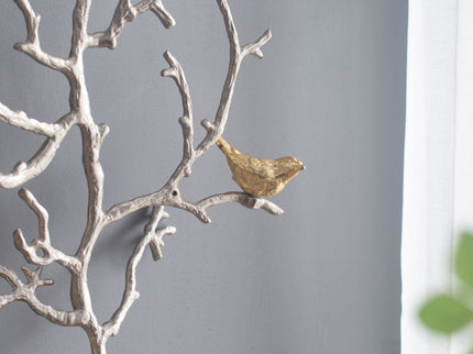 Metal Branch Wall Sculptures With Bird Accents (Set of 2) - Silver Multi