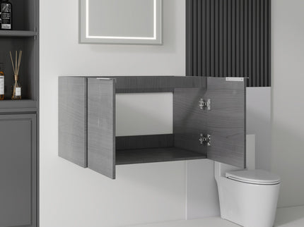 Floating Bathroom Vanity Cabinet With Soft Close Double Doors, Spacious Interior Storage, Wall Mounted, Cabinet Only
