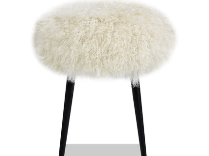 Alberta - Mongolian Sheepskin Round Ottoman