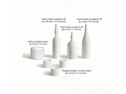 7 Pieces Luxury Natural Marble Living Room Accessories Set