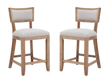 Upholstered Counter Height Bar Stools With Comfy Back (Set of 2)