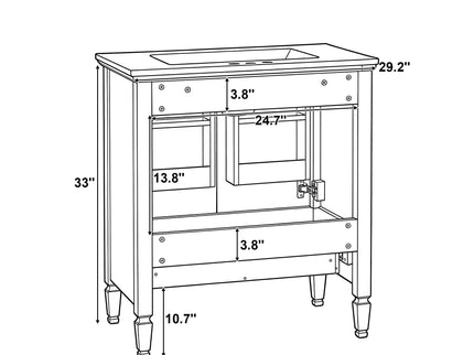 Freestanding Vanity With 1 Drawer & 2 Soft Close Doors With Door Mounted Storage