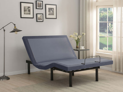 California King Adjustable Bed Base With Ergonomic Support And Wireless Remote Control - Black