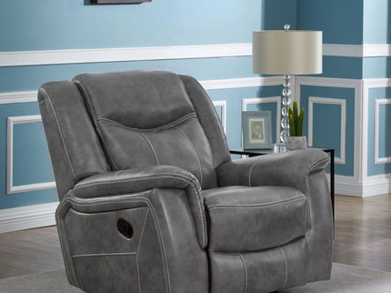 Encino - Upholstered Padded Arm Glider Recliner - Gray