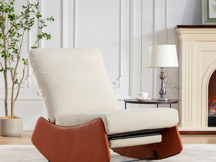 Modern Rocking Chair Recliner, Comfy Rocker Nursery Chair With Footrest, Accent Reading Chair, Upholstered Lounge Chair For Relaxing, Resting, Soft Padded Rocker For Indoor Living Room Bedroom