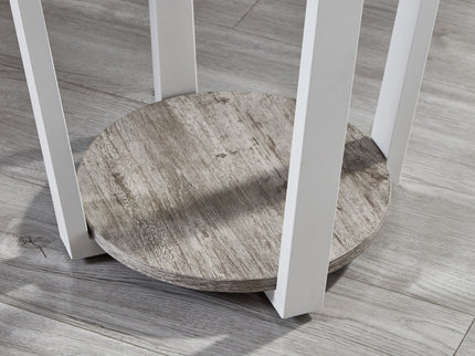 Elysian - Contemporary Round End Table With Shelf - Gray