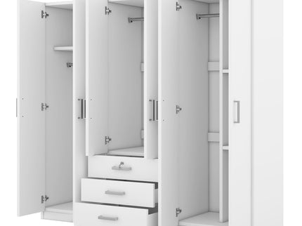 6 Doors Wardrobe Storage For Bedroom, With Big Drawers