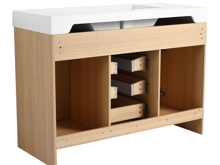 Freestanding Bathroom Vanity With Resin Sink, Soft-Closing Doors And Drawers