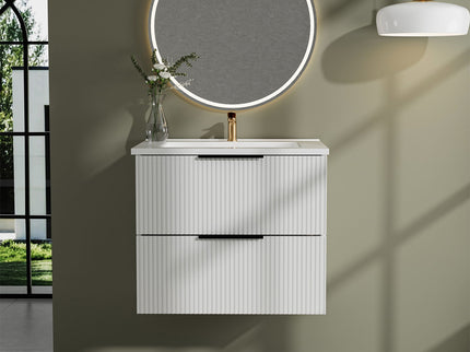 Modern Wall Mounted Floating Bathroom Vanity With Sink And Drawers