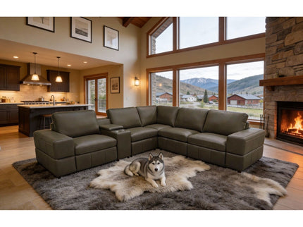 Upholstered Large Arms Sectional With Recliner Seats