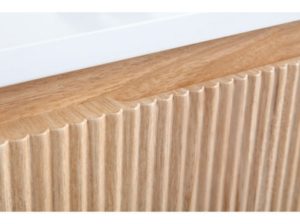 Arcora - Wall Mounted Bathroom Vanity With Curved Design - Natural Wood