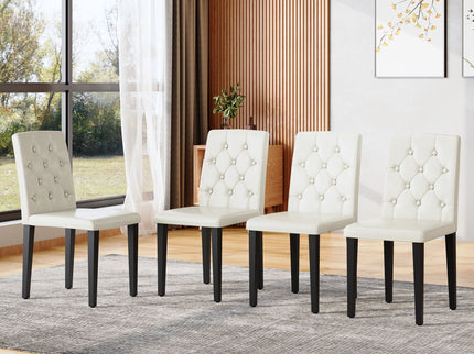 Dining Chairs With Ergonomic Buckle Backrest For Family Dining Rooms