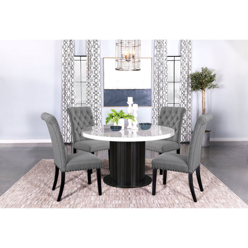 Tufted Rolled Backrest Side Chairs (Set of 2)